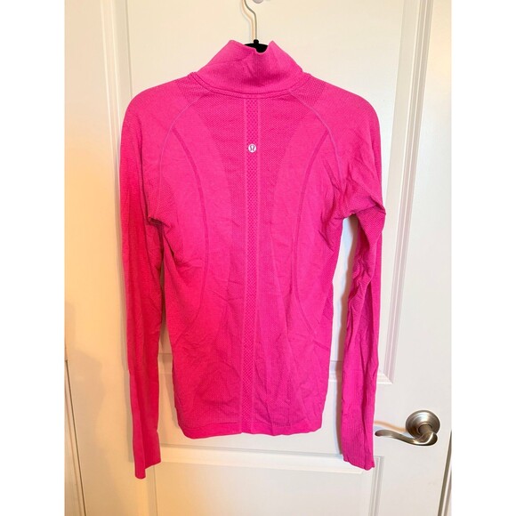Lululemon Run Swiftly Tech 1/2 Zip Heathered Paris Pink | Size 8 - Picture 4 of 5